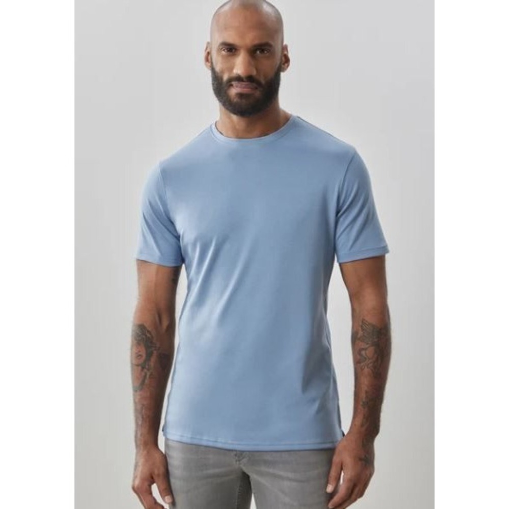 Robert Barakett The Barakett Tee Dover Blue Pima Cotton Crew Neck Men's XL